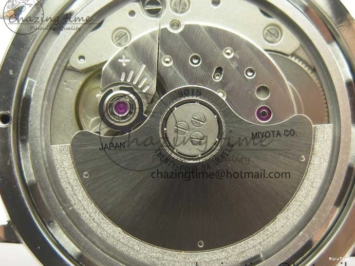 MIROTIME 0210 Fashionable Portofino IW458101 Diamond Bezel SS MK 1:1 Best Edition Blue Dial On Blue Leather Strap MIYOTA 7169